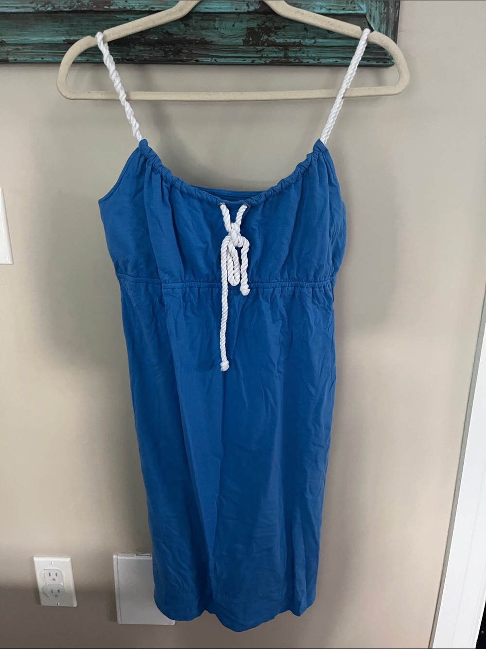 LOFT Blue Rope-Strap Midi Dress